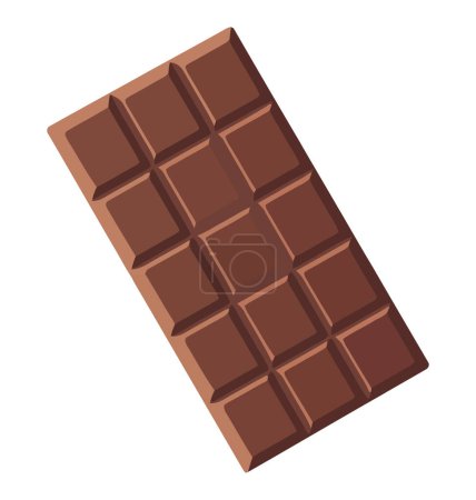 Dark chocolate bar illustration over white