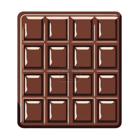 Illustration for Dark chocolate bar design illustration over white - Royalty Free Image