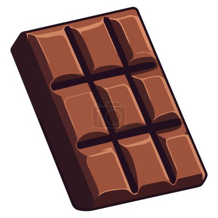 Illustration for Dark chocolate bar vector design over white - Royalty Free Image