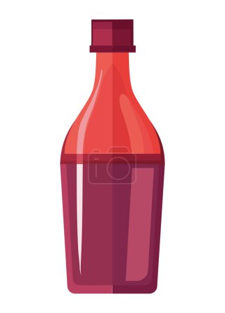 Téléchargez les illustrations : Bouteille de vin sans étiquette sur blanc - en licence libre de droit
