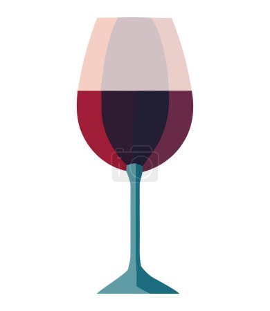 Red wine glass over white