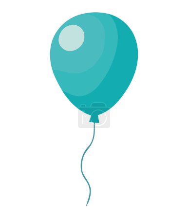 Blue balloon design over white