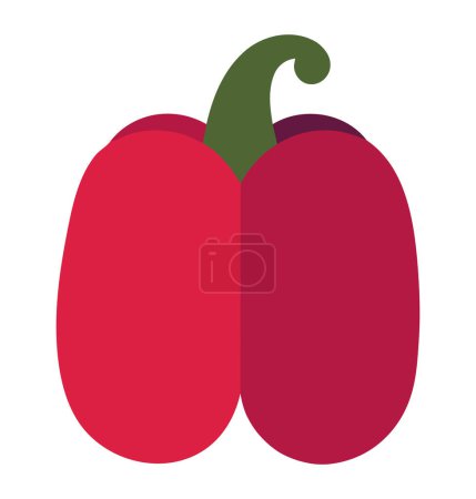 Illustration for Spicy pepper vegetable over white - Royalty Free Image