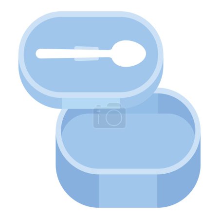lunch box with spoon vector isolated