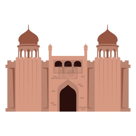 Illustration for Lahore pakistan monument vector isolated - Royalty Free Image