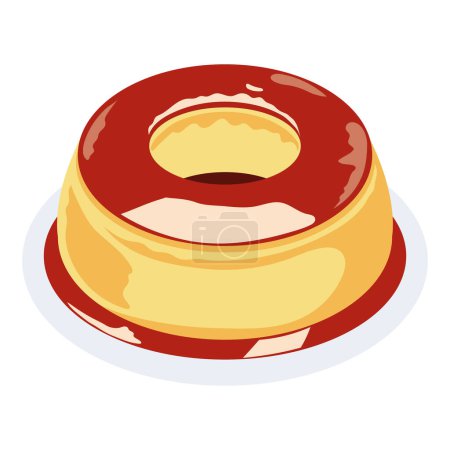 Illustration for Caramel flan brazil food vector isolated - Royalty Free Image