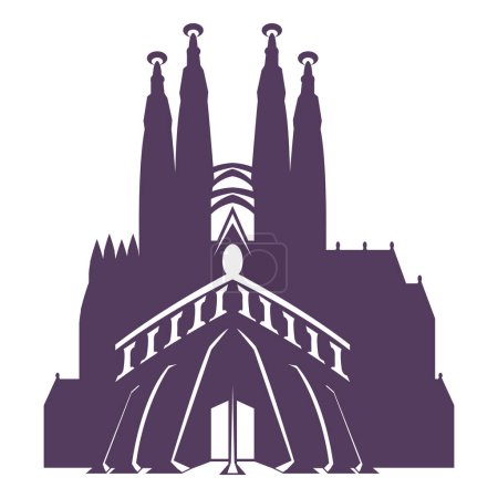 Illustration for Basilica of holy family silhouette design vector isolated - Royalty Free Image