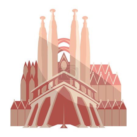 Illustration for Basilica church of holy family vector isolated - Royalty Free Image