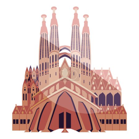 Illustration for Basilica of holy family vector isolated - Royalty Free Image