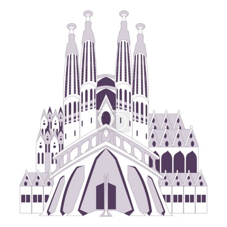 Illustration for Basilica of holy family illustration vector isolated - Royalty Free Image