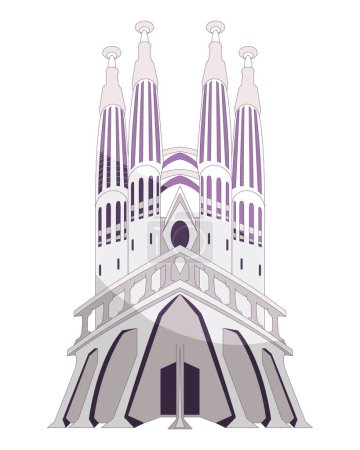 Illustration for Basilica church of holy family illustration vector isolated - Royalty Free Image