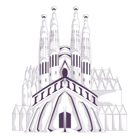 Illustration for Basilica church of holy family design vector isolated - Royalty Free Image
