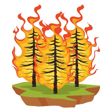 Ilustración de Incendios forestales taller quema ilustración - Imagen libre de derechos
