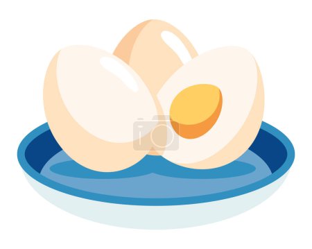 Photo for Boiled eggs in dish illustration design - Royalty Free Image