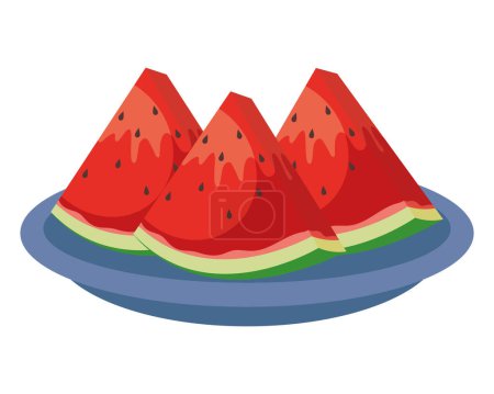 Photo for Suhoor watermelon fruit illustration vector - Royalty Free Image