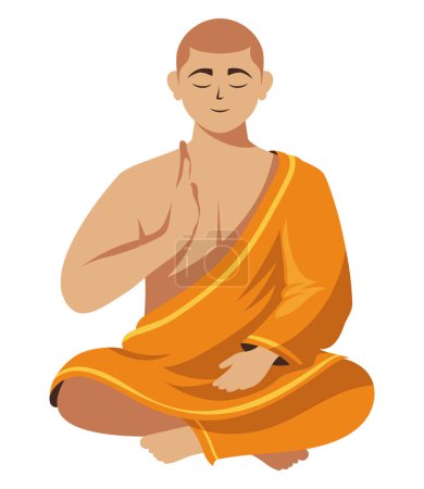 Ilustración de Waisak budista monje ilustración masculina - Imagen libre de derechos