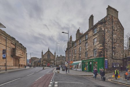 Foto de Vista de la calle en George IV Bridge en Edimburgo, Escocia, Reino Unido - Imagen libre de derechos