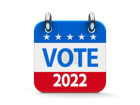 Téléchargez les photos : Vote élection 2022 icône du calendrier comme drapeau américain - représente le jour des élections de mi-mandat 2022 aux États-Unis, rendu tridimensionnel - en image libre de droit