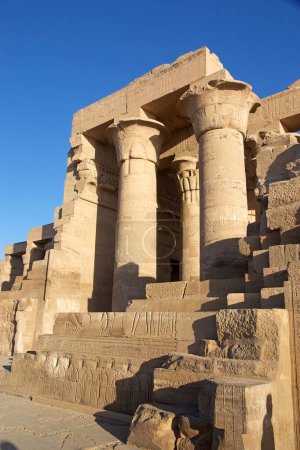 Temple of Kom Ombo in Kom Ombo, Egypt. It is a temple constructed during the Ptolemaic dynasty in the town of Kom Ombo