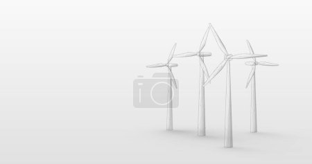 Ilustración de Generadores de viento. Ecología y concepto de energía verde. Ilustración vectorial - Imagen libre de derechos