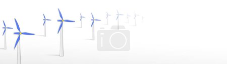 Téléchargez les illustrations : Concept of clean energy with wind turbine farm. Sustainable power plants for a clean environment. Vector illustration - en licence libre de droit