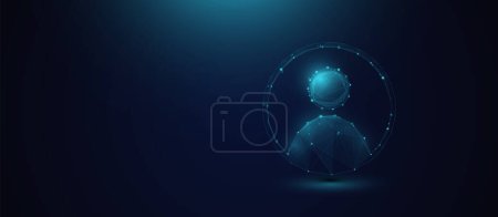 Illustration for User, Person icon. Low polygonal and wireframe style. Vector illustration - Royalty Free Image