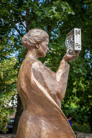 Photo for Warsaw, Poland - July 3, 2019: Monument to Maria Sklodowska Curie - Polish and French scientist-experimenter physicist, chemist, Nobel Prize laureate. He is the pioneer of radioactivity - Royalty Free Image