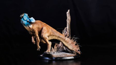Téléchargez les photos : Protoceratops  , dinosaur on black backgroun - en image libre de droit