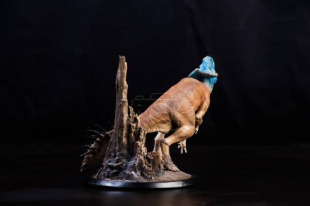 Téléchargez les photos : Protoceratops  , dinosaur on black backgroun - en image libre de droit