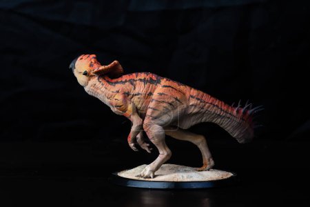 Téléchargez les photos : Protoceratops, dinosaure sur fond noir - en image libre de droit