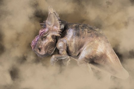 Téléchargez les photos : Pachyrhinosaure, dinosaure dans le noir - en image libre de droit