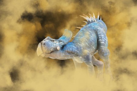 Téléchargez les photos : Protoceratops, dinosaure dans le noir - en image libre de droit