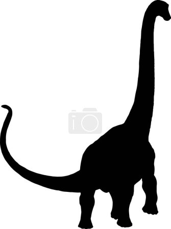 Brontosaurus silhouette noire fond isolé