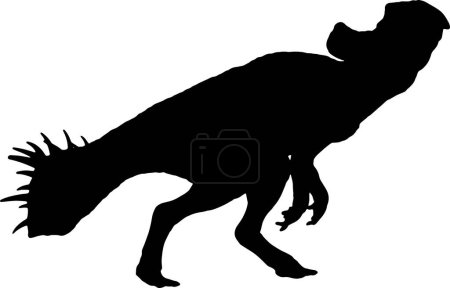 Illustration for Protoceratops black silhouette isolated background - Royalty Free Image