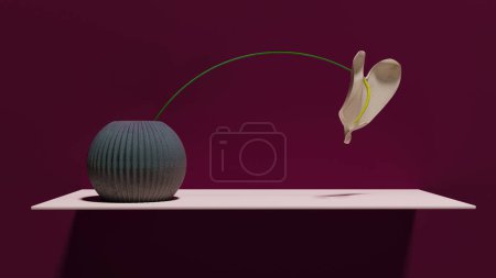vase on the shelf, 3d rendering