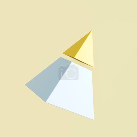 Téléchargez les photos : Couleur Pyramide forme géométrie tranche concept idée. Un rendu 3D. Conception de concept de géométrie. - en image libre de droit