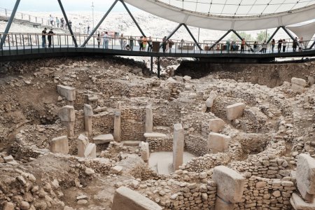 Sitio arqueológico de excavación de Gobekli Tepe. Restos del Santuario Neolítico, la estructura religiosa más antigua del mundo. UNESCO Patrimonio de la Humanidad. Provincia de Sanliurfa, Turquía
