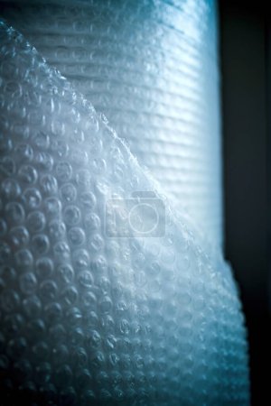 Photo for A macro close-up of a large roll of air-bubble packaging film conveys the concept of safely and securely transporting goods. - Royalty Free Image