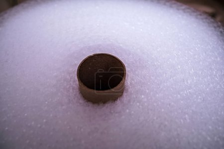 Photo for A giant spool of air-bubble packaging film, perfect for protecting delicate items during shipping. - Royalty Free Image