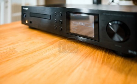 Photo for Frankfurt, Germany - Jan 30, 2023: Pioneer NC-50DAB - modern hi-fi audio system is perfect for streaming your favorite music services, with a sleek wooden design to fit any home. - Royalty Free Image