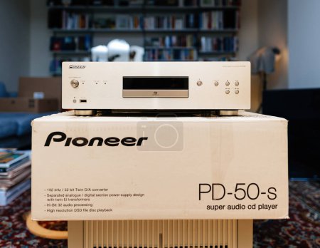Photo for Hamburg, Germany - Jul 24, 2023: Unboxed hero object of Pioneer PD-50-s Super Audio CD Player with Hi-bit32 Audio Signal Processing, DSD Disc Playback, Twin Transformer, and iPod iPhone iPad Digital - Royalty Free Image