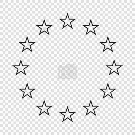 Ilustración de Esquema de línea delgada de la Unión Europea. Símbolo nacional sobre fondo transparente - Imagen libre de derechos