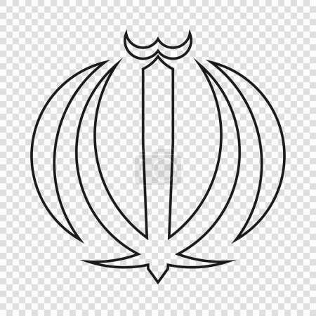 Ilustración de Esbelta línea emblema de Irán. Símbolo nacional sobre fondo transparente - Imagen libre de derechos
