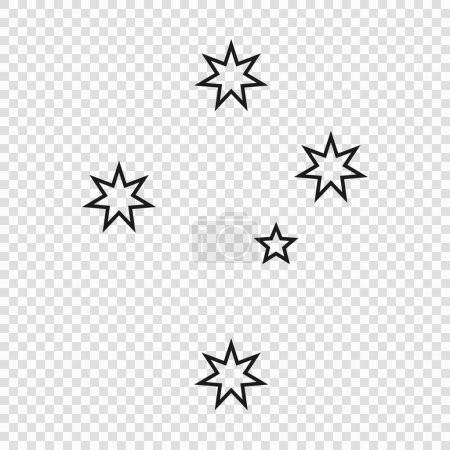 Ilustración de Cruz del Sur, emblema de línea delgada de Australia. Símbolo nacional sobre fondo transparente - Imagen libre de derechos