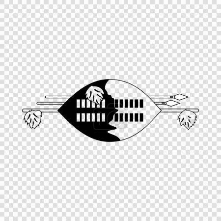 Ilustración de Emblema de línea delgada de Eswatini. Símbolo nacional sobre fondo transparente - Imagen libre de derechos