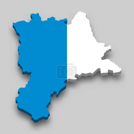 Mapa isométrico 3d de Lucerna es una región de Suiza con bandera nacional
