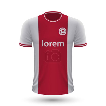 Ilustración de Camisa de fútbol realista Ajax, plantilla de jersey para kit de fútbol 2022 - Imagen libre de derechos