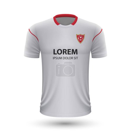 Illustration for Realistic soccer shirt Sevilla, jersey template for football kit 2022 - Royalty Free Image