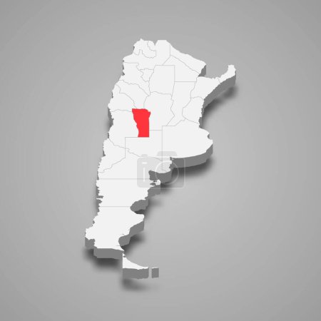 Ilustración de Ubicación de la región de San Luis en Argentina mapa isométrico 3d - Imagen libre de derechos