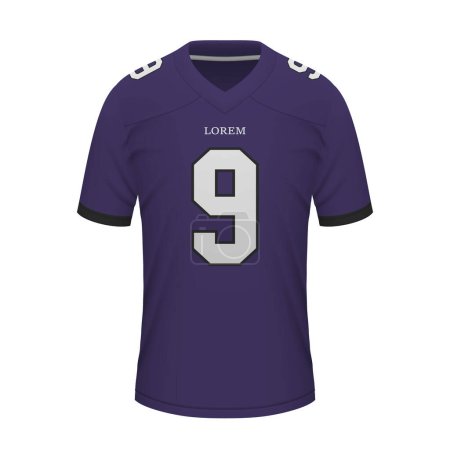 Illustration for Realistic American football shirt of Baltimore, jersey template for sport uniform - Royalty Free Image
